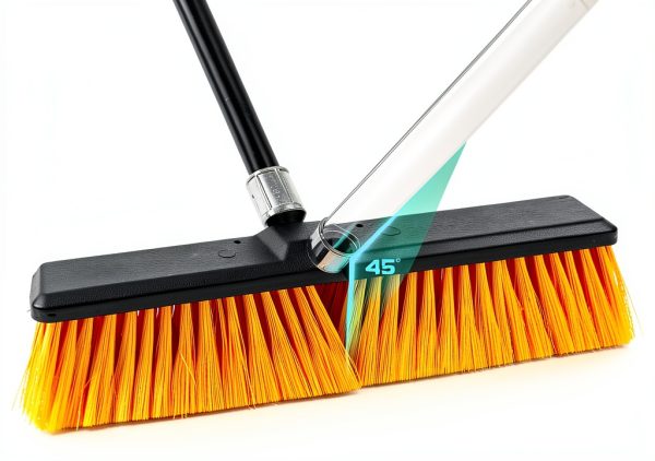 DSV Standard 18’’ Push Broom Outdoor Heavy Duty with 59.4’’ Long Handle, Industrial Broom with Stiff Bristles, Floor Broom for Cleaning Patio Garage Shop Deck Concrete Wood Stone Tile Floor-3