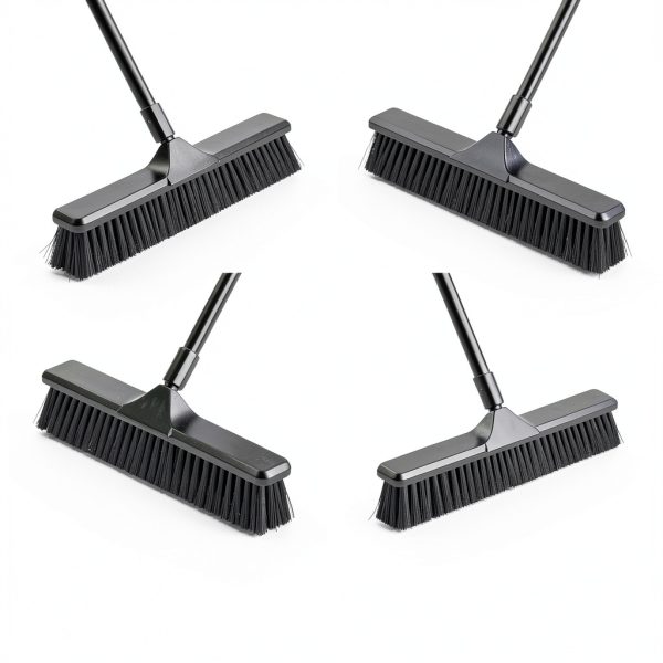 Eyliden Heavy Duty Push Broom 18" - Heavy-Duty, Stiff Bristles, 66" Long Handle - Sweeper Shop Brooms for Garage Concrete Sidewalk Driveway Yard Patio Deck Warehouse Sweeping, Sweep Snow (Black)-4