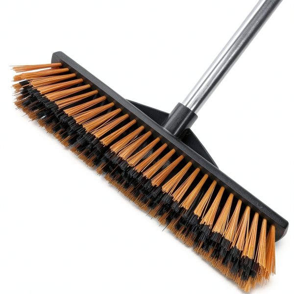 18" Heavy Push Broom for Outdoor Floor Cleaning Heavy Duty Outdoor Broom with 54" Long Handle,Outdoor Broom for Deck,Driveway,Garage,Yard,Deck,Patio,Warehouse,Concrete-1
