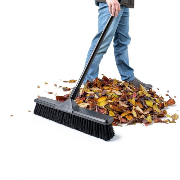 Eyliden Heavy Duty Push Broom 18" - Heavy-Duty, Stiff Bristles, 66" Long Handle - Sweeper Shop Brooms for Garage Concrete Sidewalk Driveway Yard Patio Deck Warehouse Sweeping, Sweep Snow (Black)-5