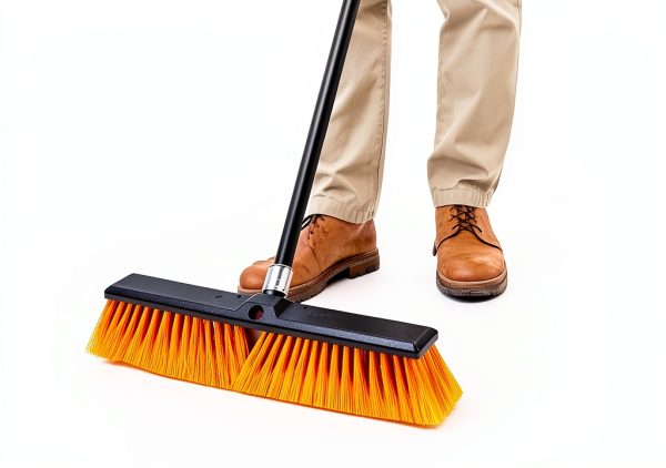DSV Standard 18’’ Push Broom Outdoor Heavy Duty with 59.4’’ Long Handle, Industrial Broom with Stiff Bristles, Floor Broom for Cleaning Patio Garage Shop Deck Concrete Wood Stone Tile Floor-6