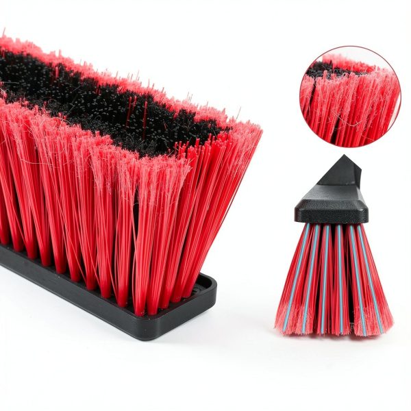 24" Push Broom TrueYee 63" Adjustable Handle Stiff Bristle Black Red-6