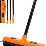 Rubber Broom and Carpet Rake for Pet Hair Removal, 49 Inch Three Section Stainless Steel Pole, Hair Removal Tool, Pet Broom and Rubber Putty, Suitable for Blankets, Hardwood Floors, Ceramic Tiles-0
