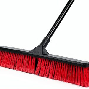 24" Push Broom TrueYee 63" Adjustable Handle Stiff Bristle Black Red-0