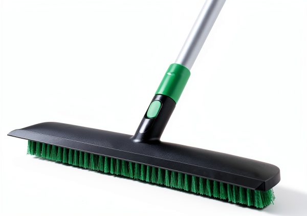 Eyliden X-Large Floor Scrub Brush, 2 in 1 Scrape Brushes with Rubber Squeegee | 55.3" Long Handle, 15" Wide Stiff Bristle Head | Floor Scrubber for Deck Kitchen Shower Bathroom Tub Tile Patio Wall-0