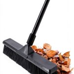 Eyliden Heavy Duty Push Broom 18" - Heavy-Duty, Stiff Bristles, 66" Long Handle - Sweeper Shop Brooms for Garage Concrete Sidewalk Driveway Yard Patio Deck Warehouse Sweeping, Sweep Snow (Black)-0