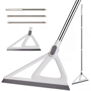 Multifunction Silicone Broom，Squeegee Broom Sweeping Water and Pet Hair，Rubber Magic Broom Sweeper for Floor Bathroom Kitchen Shower，Rugs，Glass Windows（White）-0