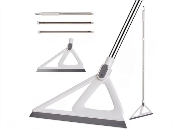 Multifunction Silicone Broom，Squeegee Broom Sweeping Water and Pet Hair，Rubber Magic Broom Sweeper for Floor Bathroom Kitchen Shower，Rugs，Glass Windows（White）-0