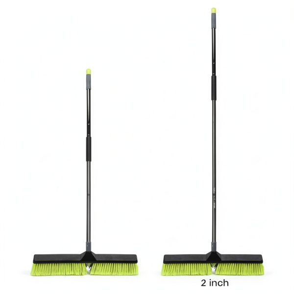 3 PK 24" Push Broom Outdoor, Heavy Duty Broom with 63" Long Handle, Shop Garage Broom with Stiff Bristle for Indoor Outdoor Floor Cleaning, Garden Patio Deck Warehouse Lawn Driveway Scrubbing-4