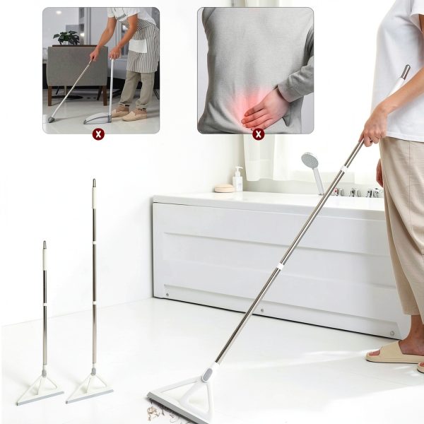 Multifunction Silicone Broom，Squeegee Broom Sweeping Water and Pet Hair，Rubber Magic Broom Sweeper for Floor Bathroom Kitchen Shower，Rugs，Glass Windows（White）-5