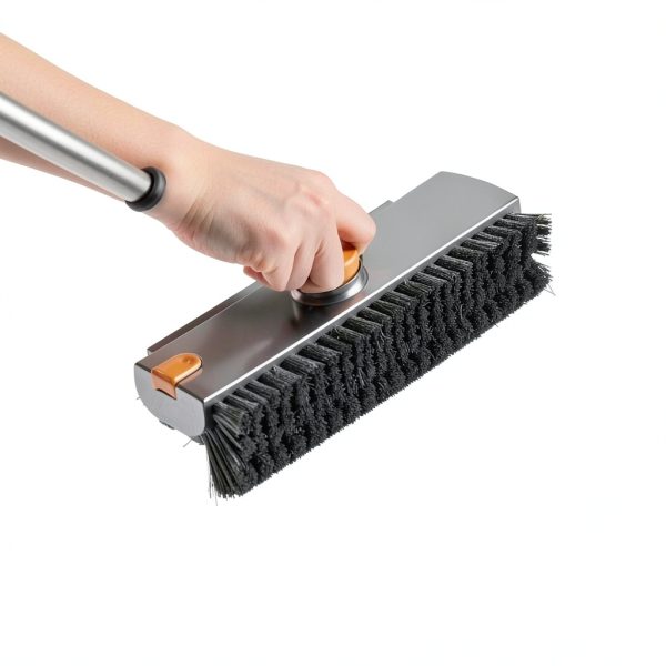 3 in 1 Floor Scrub Brush,Floor Scrubber with Squeegee and Tweezer, Push Broom with Long Handle,Heavy-Duty Stiff 90° Bristle Broom for Patio,Shower, Garage,Deck,Tile, Concrete & Wood Surface-6