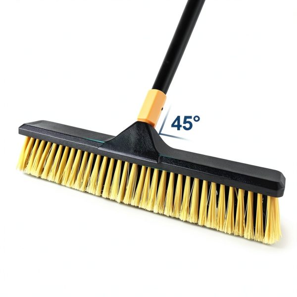 Yocada 18 Inch Push Broom Heavy-Duty Outdoor Commercial Broom Brush Stiff Bristles for Cleaning Patio Garage Deck Concrete Wood Stone Tile Floor 65.3 inch Long-3