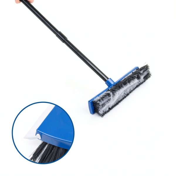 16 Inch Push Broom KeFanta 58" Handle with Rubber Squeegee Blue-2