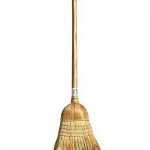 Corn Bristle Broom PRO SOURCE 56 Inch Push Broom with Wooden Handle-0