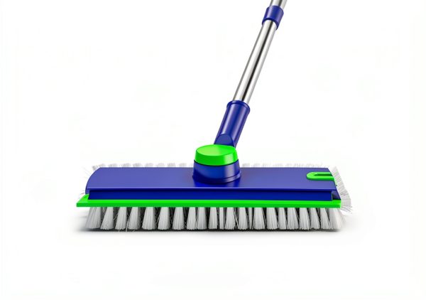 Floor Scrub Brush with Long Handle: 3 in 1 Heavy-Duty Floor Scrubber Brush with Squeegee for Cleaning Tile Bathroom Deck Kitchen Patio-3