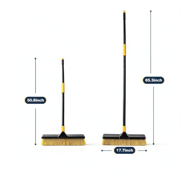 Yocada 18 Inch Push Broom Heavy-Duty Outdoor Commercial Broom Brush Stiff Bristles for Cleaning Patio Garage Deck Concrete Wood Stone Tile Floor 65.3 inch Long-6