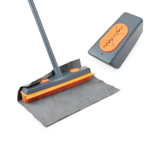Pet Hair Removal Broom TidyBliss 57in Extendable with Squeegee Gray-3