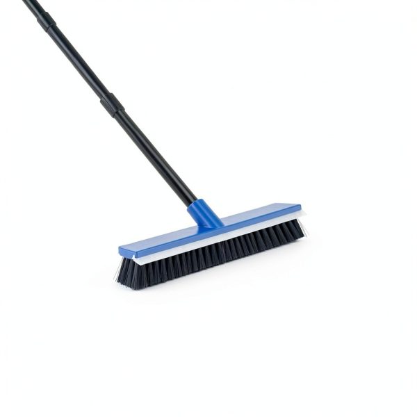 16 Inch Push Broom KeFanta 58" Handle with Rubber Squeegee Blue-1