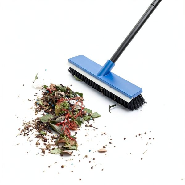 16 Inch Push Broom KeFanta 58" Handle with Rubber Squeegee Blue-4