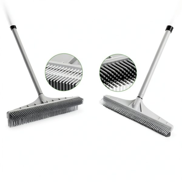 Walensee Rubber Broom 2-in-1 Nylon & Rubber, Adjustable 61" Handle-1