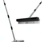 Walensee Rubber Broom 2-in-1 Nylon & Rubber, Adjustable 61" Handle-0