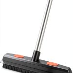 Pet Rubber Broom by Bryquelin 49in Broom with Adjustable Handle Black-0