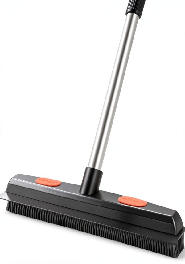 Pet Rubber Broom by Bryquelin 49in Broom with Adjustable Handle Black-0