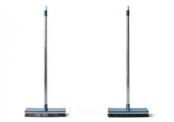 16-Inch Push Broom Outdoor with Rubber Squeegee and 58" Long Handle, 2 in 1 Commercial Broom Brush with Stiff Bristles for Deck Patio Garage Warehouse Driveway Concrete Floor Cleaning Scrubbing-5