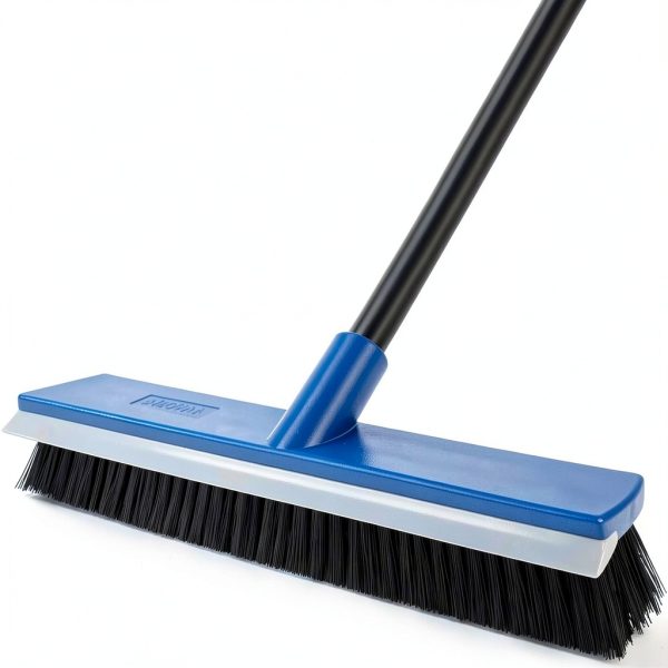 16 Inch Push Broom KeFanta 58" Handle with Rubber Squeegee Blue-0