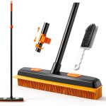 Pet Hair Removal Broom TidyBliss 57in Extendable with Squeegee Gray-0