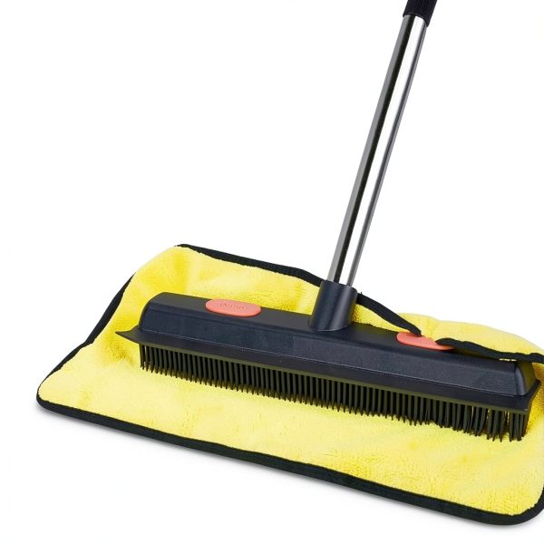 Pet Rubber Broom by Bryquelin 49in Broom with Adjustable Handle Black-3